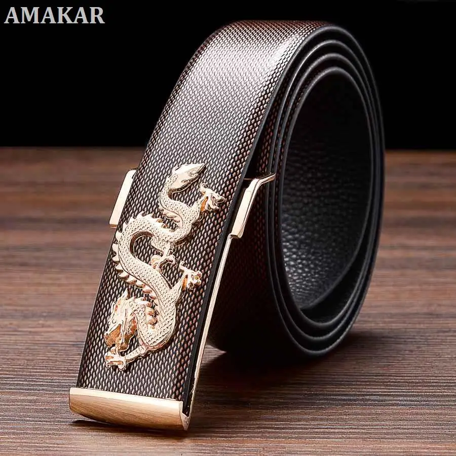 

Мужской кожаный металлический ремешок с драконом пояс с пряжкой высококачественные ремни модный мужской деловой Новый ремешок