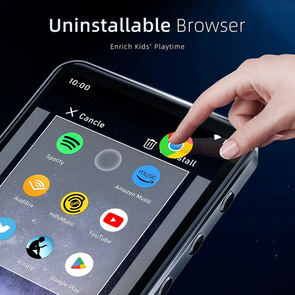 Фото Bluetooth MP3-плеер MP4 Android с Wi-Fi, потоковая передача Spotify, lossless FLAC WAV WMA, 50 часов воспроизведения, карта TF 128 ГБ №3