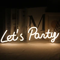 lets party neon sign party decor pool party sign garden party sign home bar neon sign light word sign neon light sign