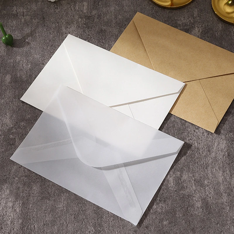 

25pcs Kraft Transparent Envelopes Multiple Size for Wedding Invitations Greeting Cards Postcards Business Supplies Envelopes