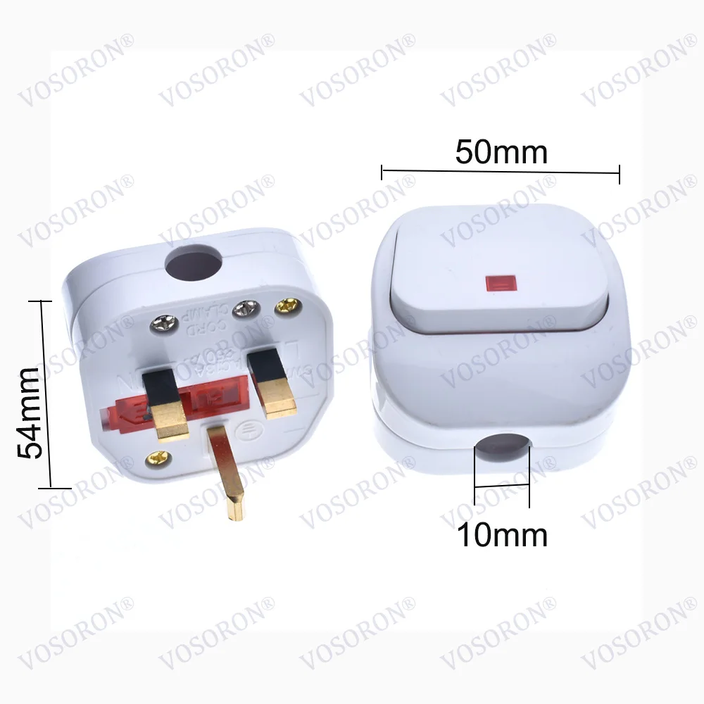 Верхняя вилка 13A BS 3-контактный тип G Англия Саудовская Аравия Дубай Сингапур