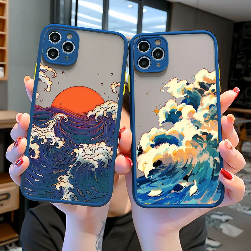 

The Big Wave of kanagawa Phone Cover for iphone 7 8 Plus SE 2020 X XS XR Hard Funda Case For iPhone 13 12 11 Pro MAX Mini Shells