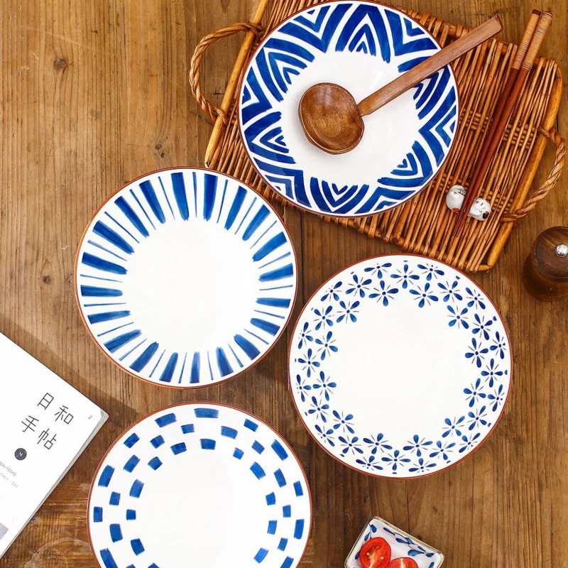 

Японская 8-дюймовая керамическая миска для рамен, лапши, супа, Бытовая Посуда неглазурованного цвета, Салатница