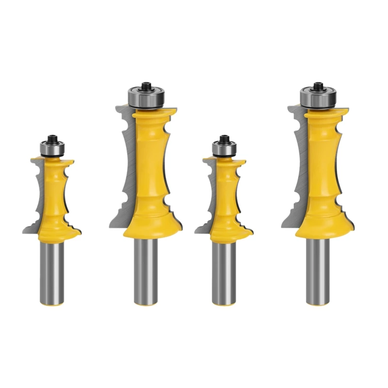 

2 Pcs Shank Mitered Door Drawer Molding Router Bits Handrail Line Knife Tenon Cutter For Woodworking Tools