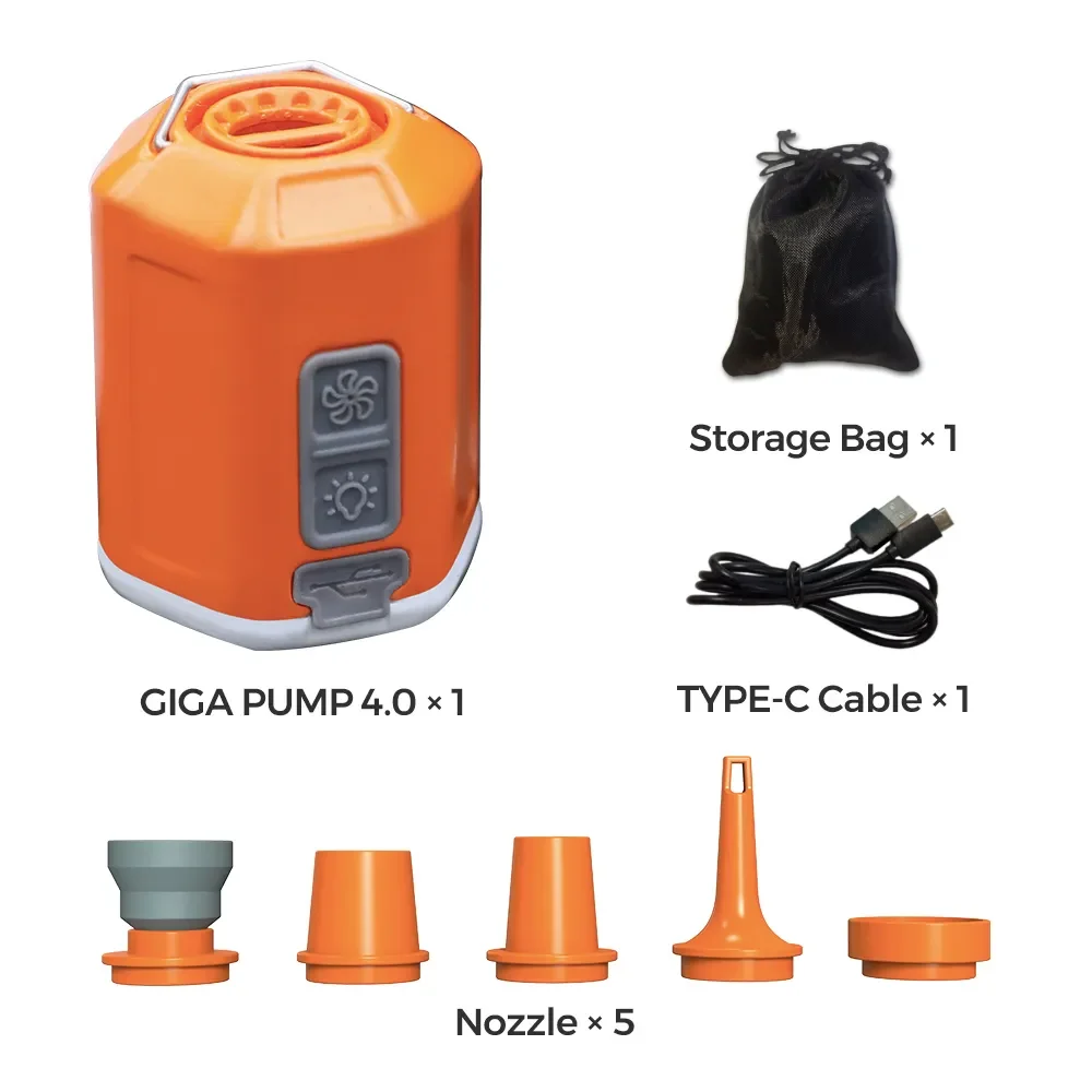 

GIGA Pump 4.0 Mini Air Pump 4.2kPa Rechargeable Portable Air Pump with Camping Lantern for Hiking / Sleeping Pad / Swimming Ring