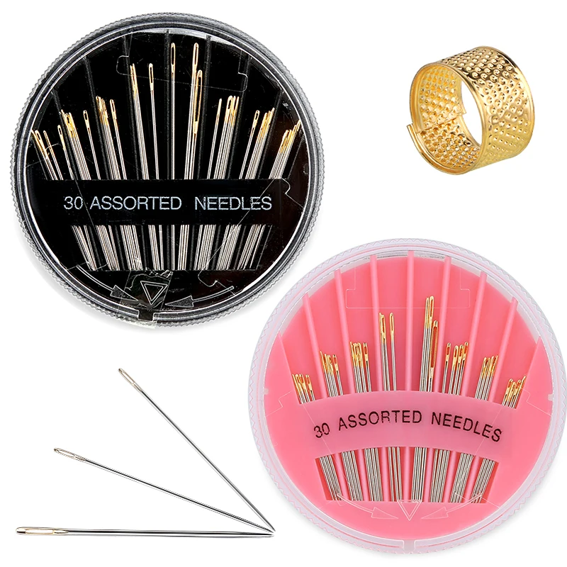 

IMZAY 30 Count Assorted Needles 6 Different Size Sewing Needles Stainless Steel Cross Stitch Needle Thin Needles Sewing Tools