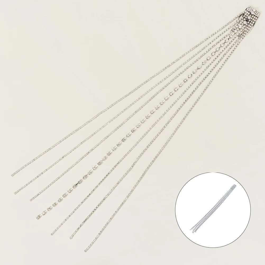 

Hair Rhinestoneclip Women Comb Tassel Wedding Rhinestones Barrette Costume Fairy Jewelry Accessories Chain Head Headbandschains