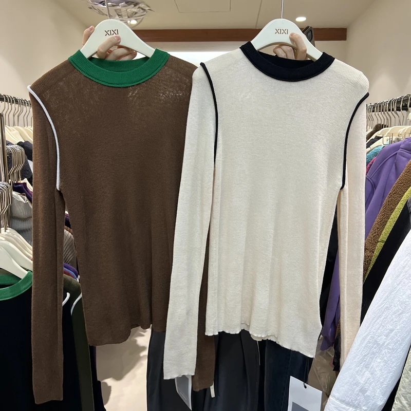 

Korean Style Knitted Roundneck Pullover Sweater for Woman 2022 Autumn Winter Female Casual Jersey Jumper Knitwear Thin