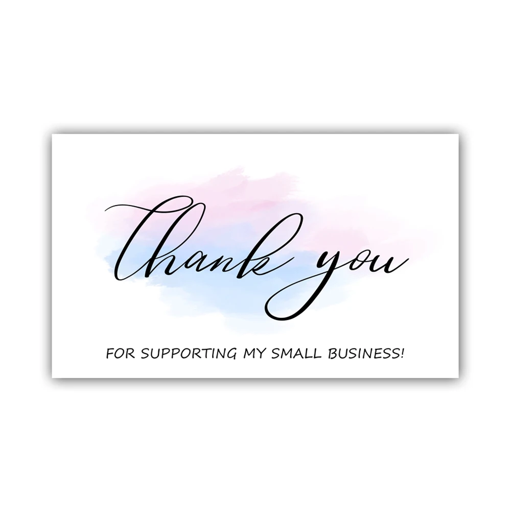 10-30pcs Colorful Thank You Card For Supporting My Small Business Package Decoration Handmade With Love Cards - купить по