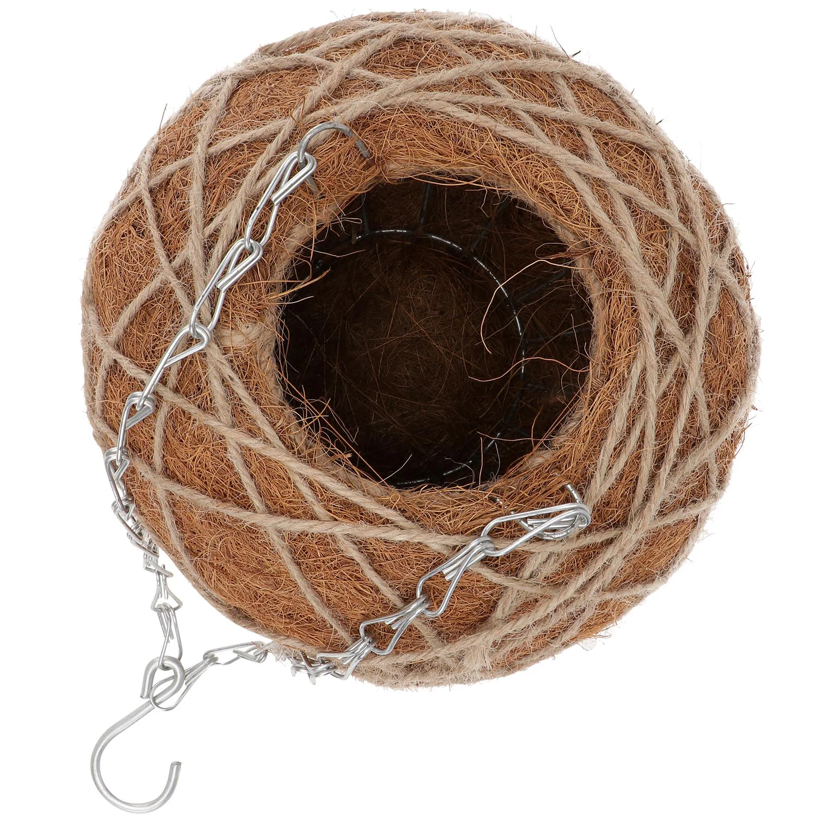 

Planter Basket Indoor Plants Coconut Palm Hanging Metal Outdoor Decor Classic Porch