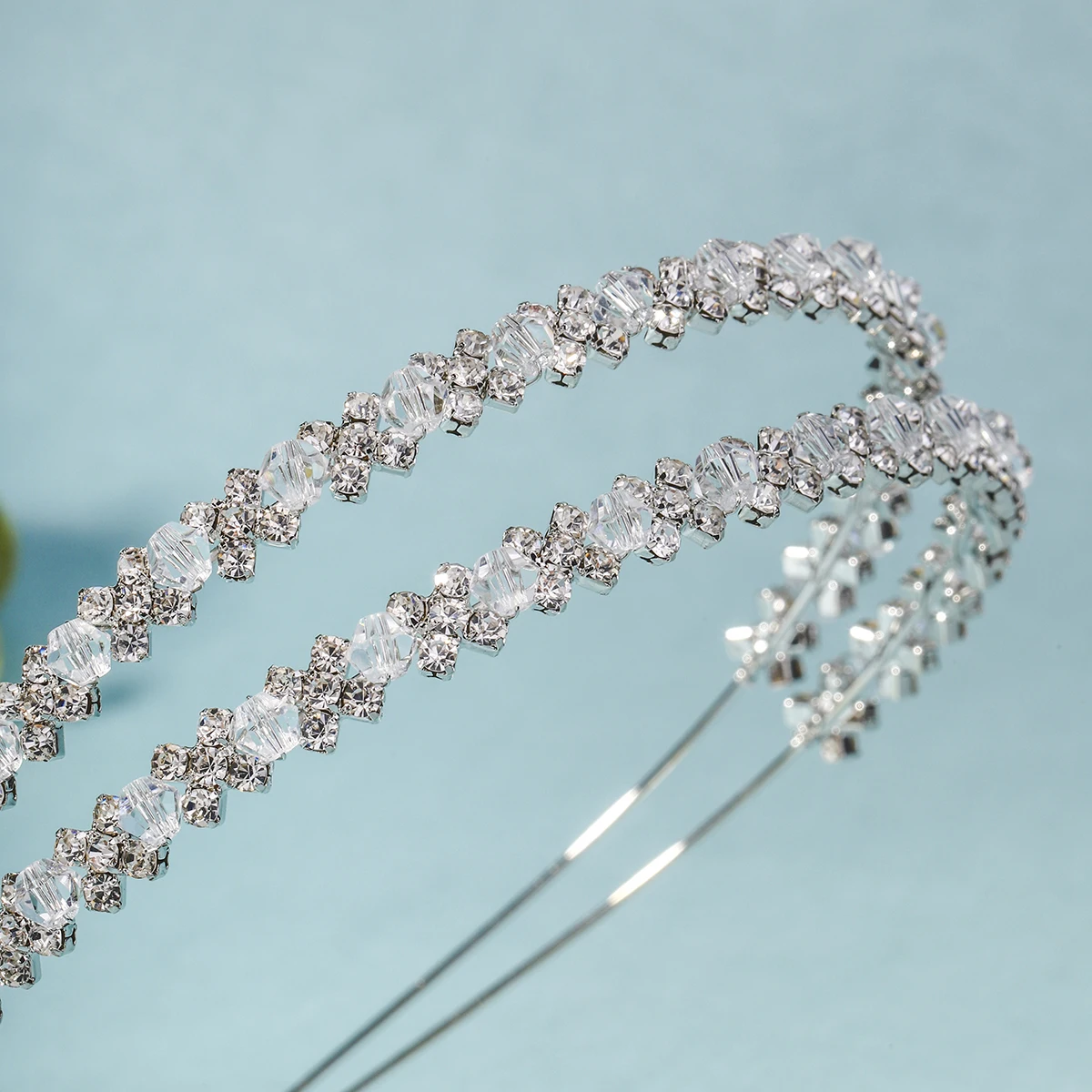 Роскошный свадебный головной убор со стразами Mori простые двухслойные головные