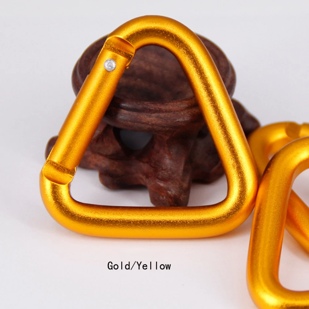 

5pc Triangle Carabiner Safety Buckle Camping Hiking Keychain Snap Clip Hook Kettle Buckle Climbing Accessory Outdoor Sports Tool