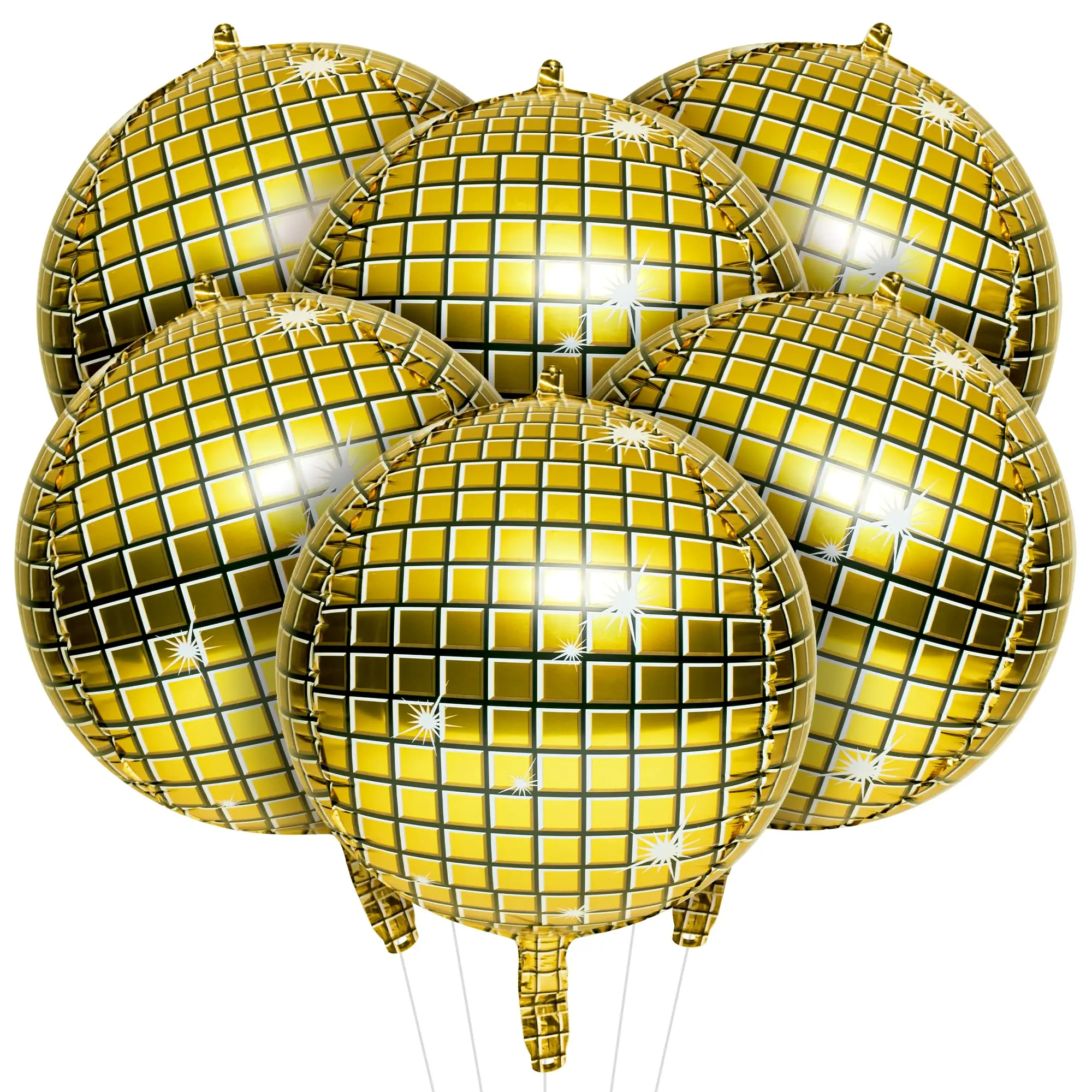6Pcs/Set Disco70s 80s Birthday Party Decorations Foil Balloon 22 Inch 4D Large Mirror Metallic Balloons Dance Wedding Supplies