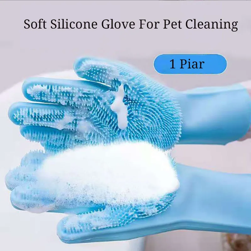 

1 пара, силиконовые перчатки для чистки домашних животных