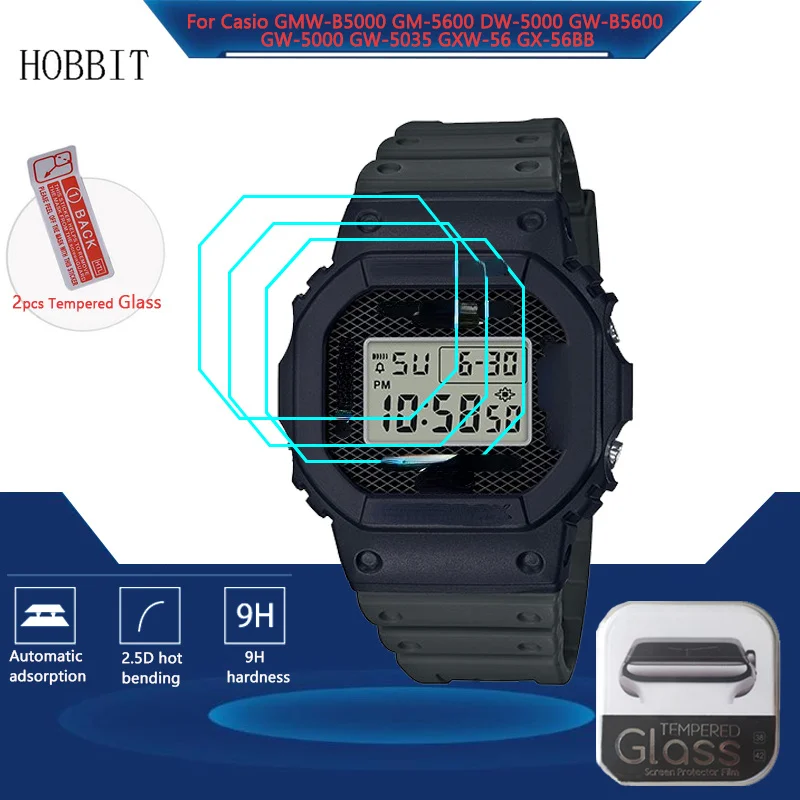 2 шт. 9H закаленное стекло для защиты экрана Casio G Shock GXW-56 GX-56 GMW-B5000 GM-5600 GW-5035 GW-5000 с