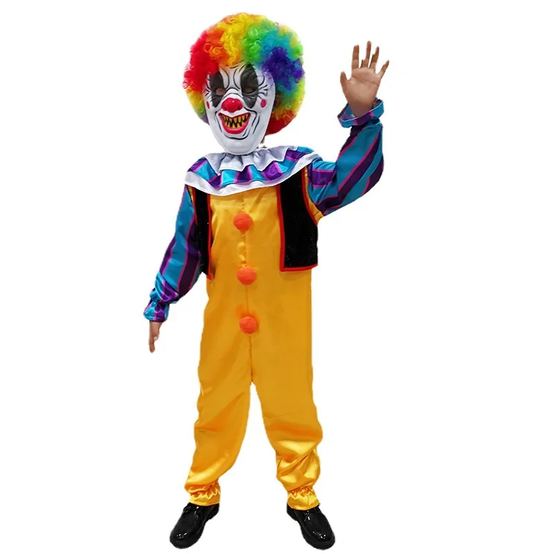 Карнавальные детские забавные костюмы клоуна костюм на Хэллоуин для мальчиков и