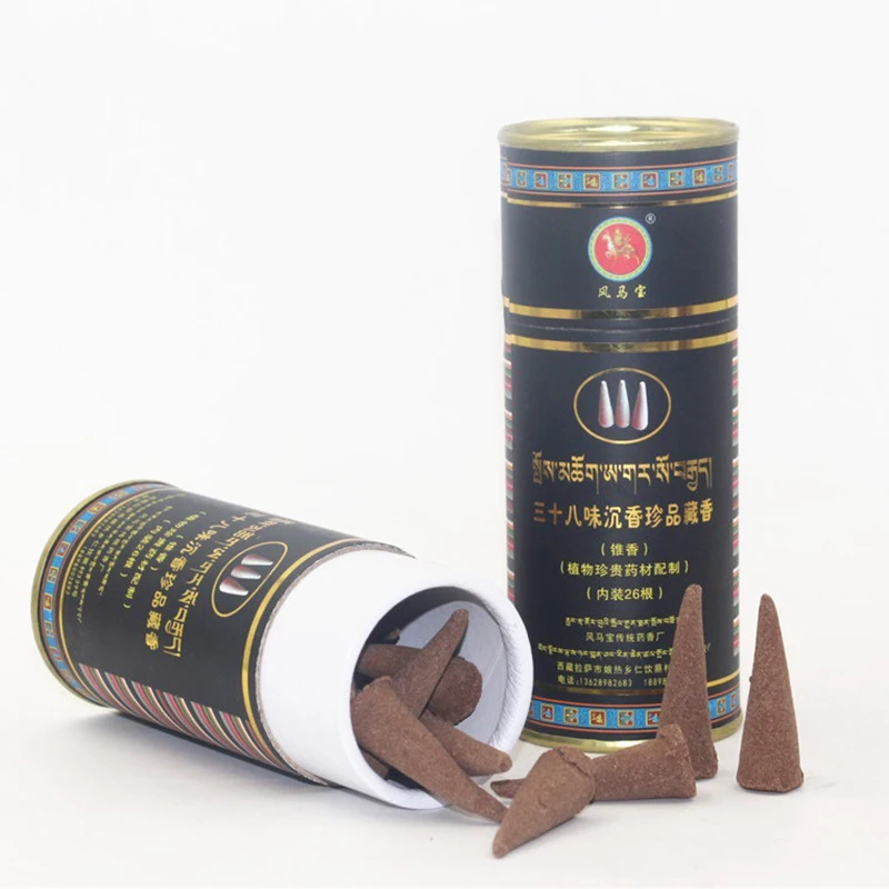 

Tibetan Incense Authentic 38-Flavor Agarwood Medicinal Incense Handmade Tower Incense Deodorant For Indoor Refreshing Incense