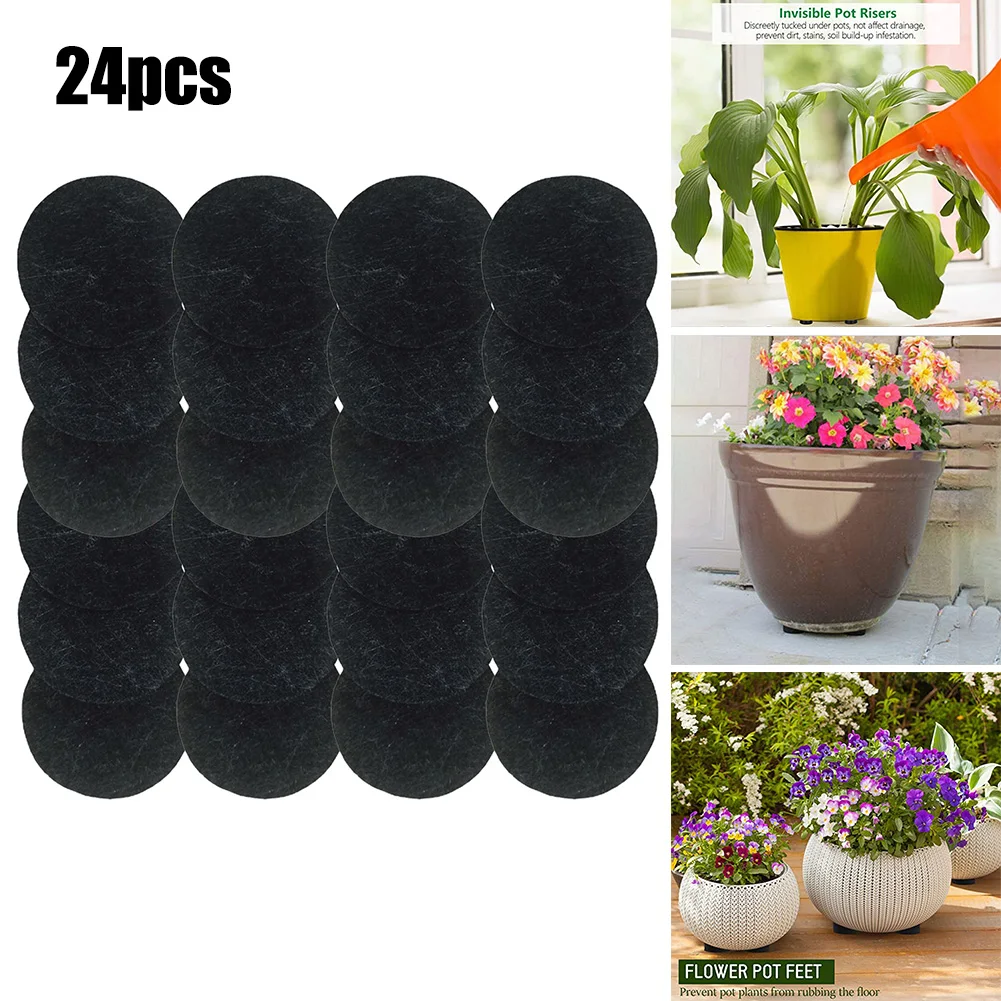 

24 Flower Pot Feet Non-woven Fabric Pot Mat Invisible Plant Pots Feet Risers Pad Flower Pot Home Garden Decoration Accessories