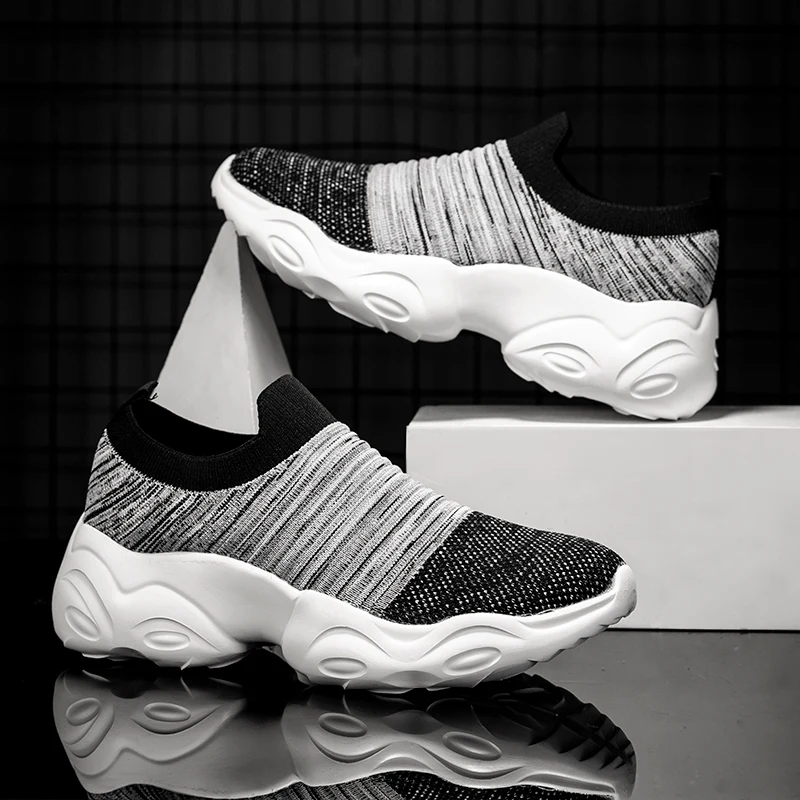 

DR.EAGLE Casual Sneakers Men and Women Trendy Breathable Comfortable Sock Shoes Outdoor Street Fashion Slip On Clunky Trainers