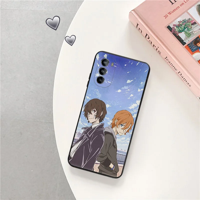 Силиконовый черный чехол для телефона Motorola G72 G53 G73 G9 G50 G51 G60 G71 G22 G32 G52 Bungou Stray Dogs Moto