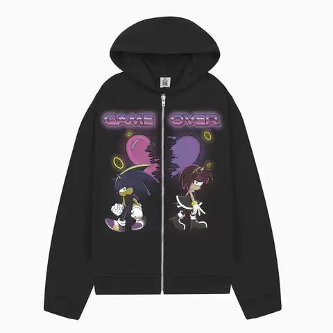 Cartoon Graphic Print Zip Up Women Hoodie 2022 Spring Autumn Hip Hop Streetwear Sweatshirt Gothic Harajuku Y2k Hoodie Jacket