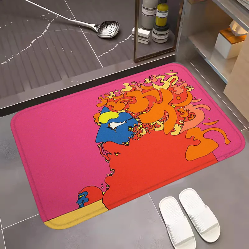 

Дверной коврик в стиле граффити, настенный ковер для гостиной, ванной, домашние коврики на заказ, кухонный ковер, молитвенный пол для ванной