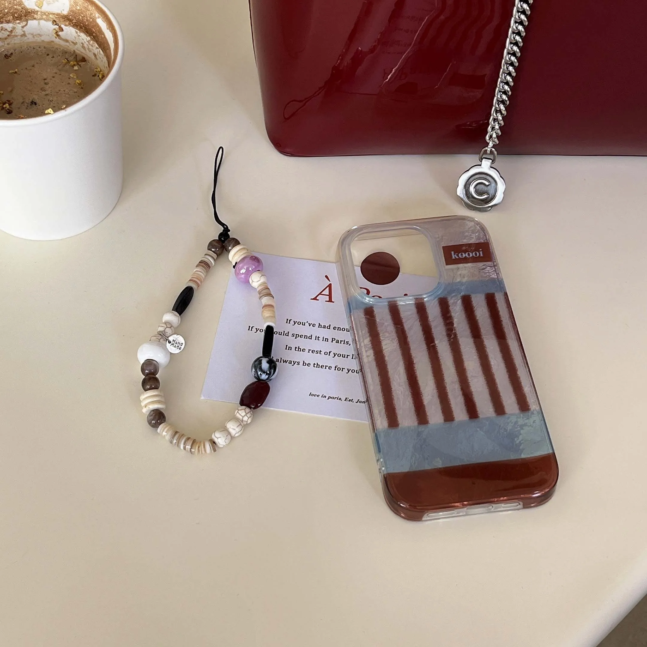 Чехол Autume с коричневыми полосками контрастных цветов для Iphone 15 14Pro 15Pro 13 16Pro 12 14 Pro