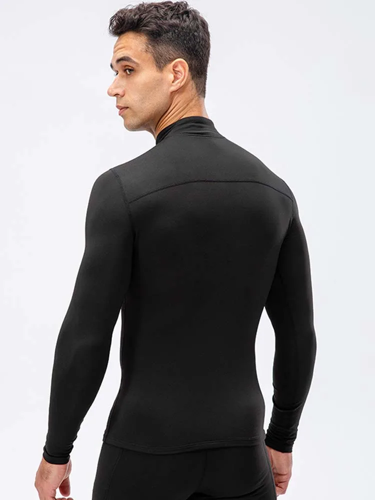 Thermal Sportwear 2022 New Fall Winter Zipper Fleece Tops Breathable Gym Running T Shirt Male Elastic Hoodie Camisa Termica