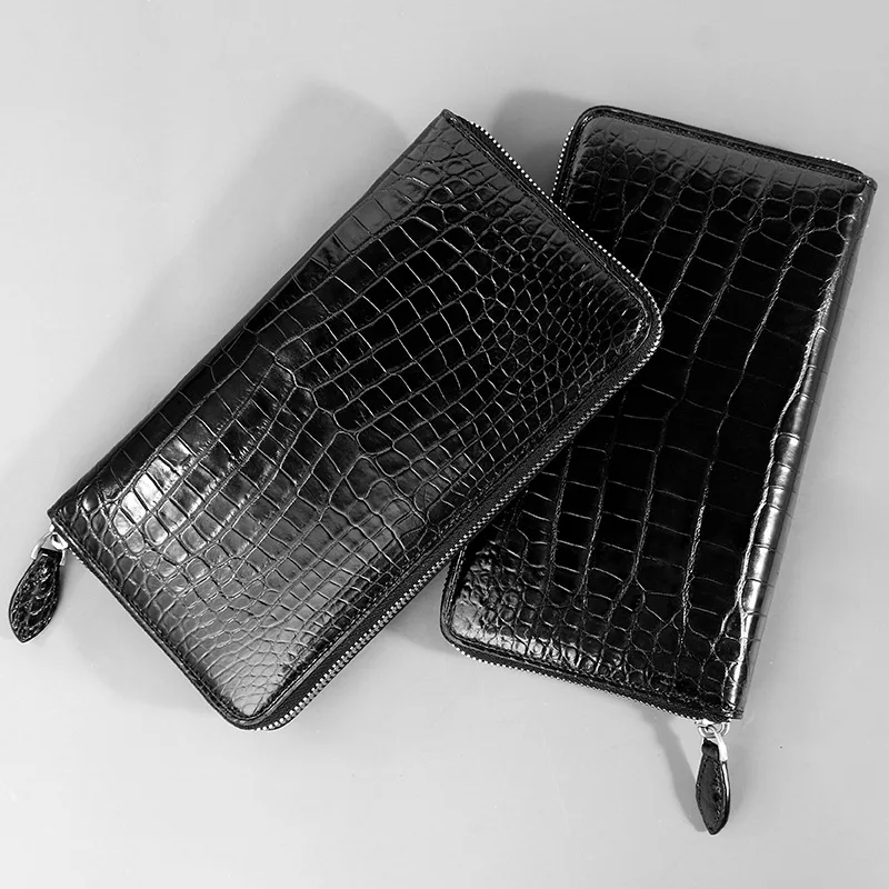 2022 New Designer Crocodile Skin Men's Wallet Business Genuine Leather Man Clutch High Grade Large Capacity Male Long Purse 45