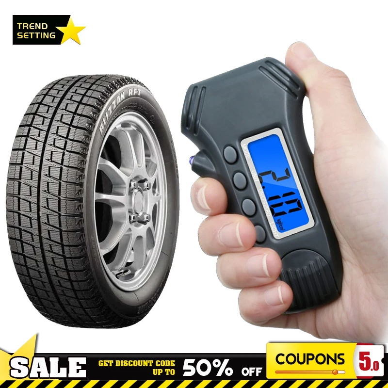 

3in1 Digital Auto Car Air Tire Tyre Pressure Gauge Tread Depth Gauge Tester LCD Screen Manometer Barometers Meter