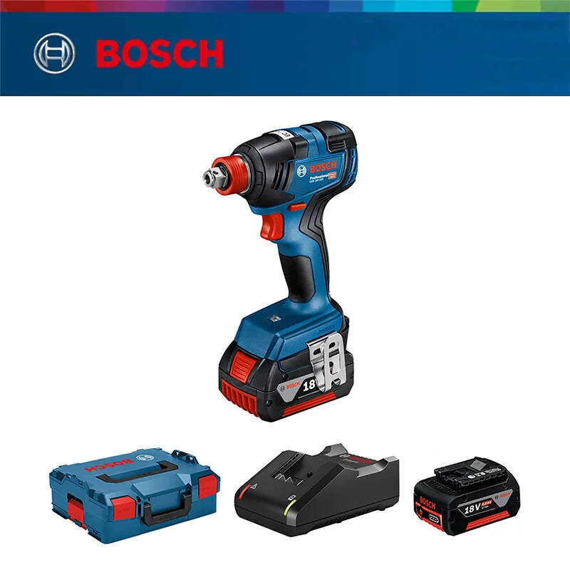 Bosch GDX 18V-200 Cordless Electric Screwdriver with Battery Power Tool Brushless Screwdriver 200Nm 18V Impact Wrench Driver