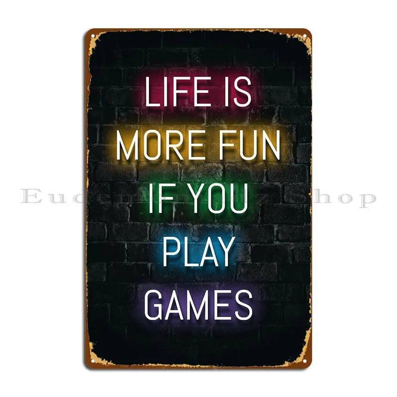 

Gaming Gamer Quotes Quote Metal Sign Plaques Cinema Create Mural Wall Decor Iron Tin Sign Poster