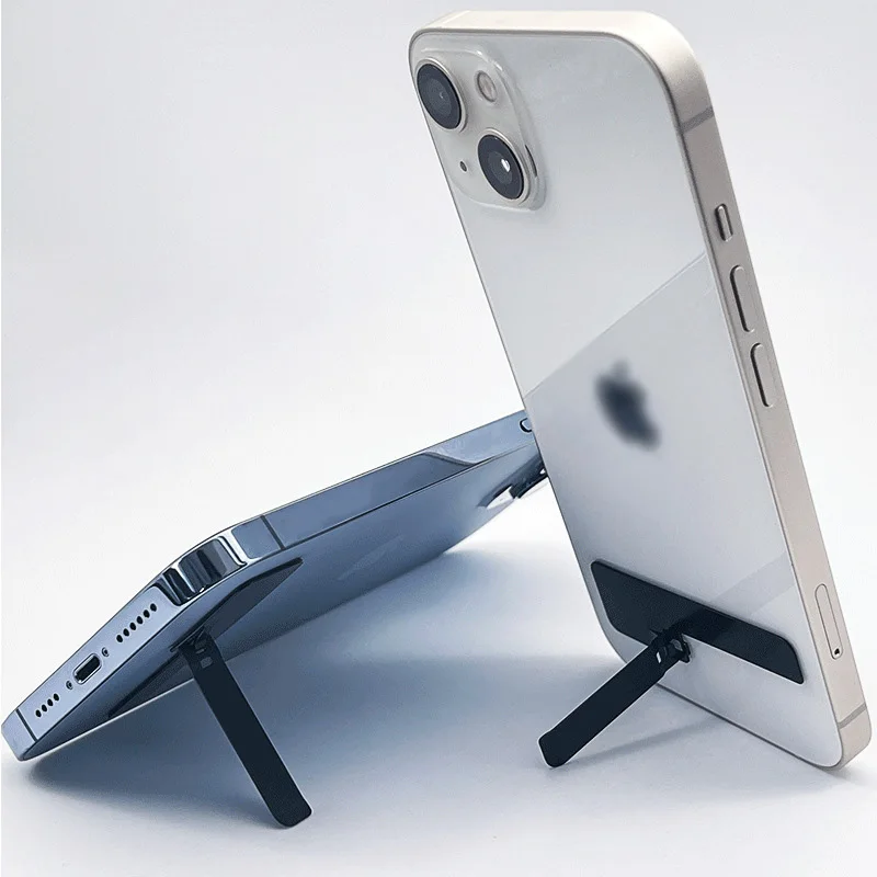 Mobile Phone Ultra-thin Metal Bracket Mini Invisible Back Sticker Sticky Folding Stand Lazy Desktop Phone Holder