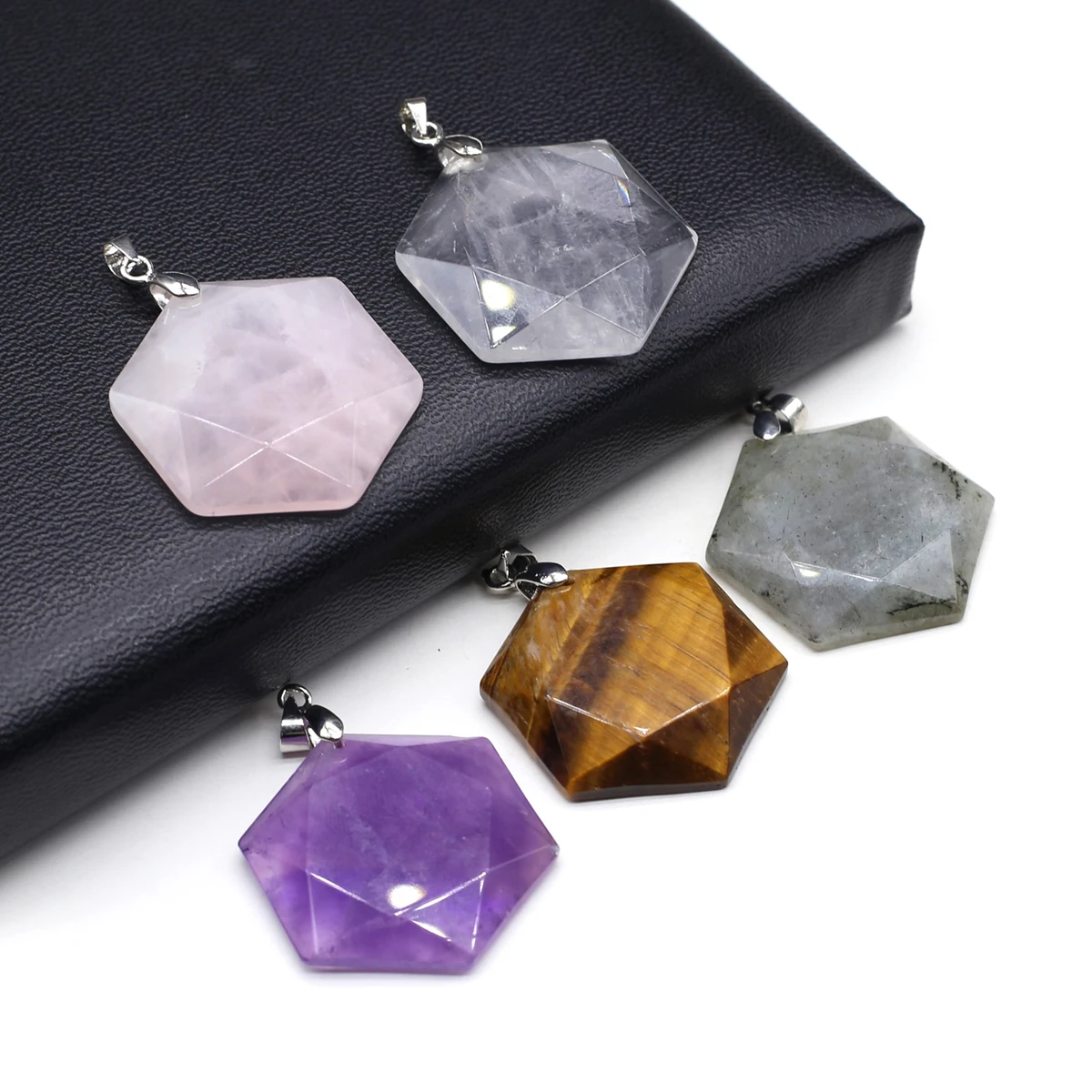 

Star of David Natural Stone Pendants Rose Quartz Amethysts for Jewelry Making Diy Women Necklace Earrings Gifts