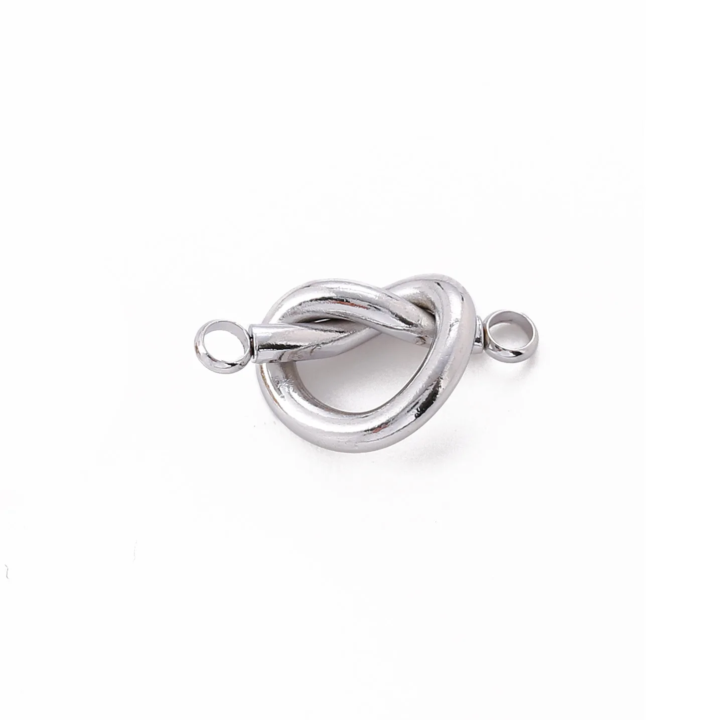 3Pcs/Lot Stainless Steel 3D Hearts Shape Charms Pendants Double Hole Bracelet Necklace Connector DIY Handmade Jewelry Making