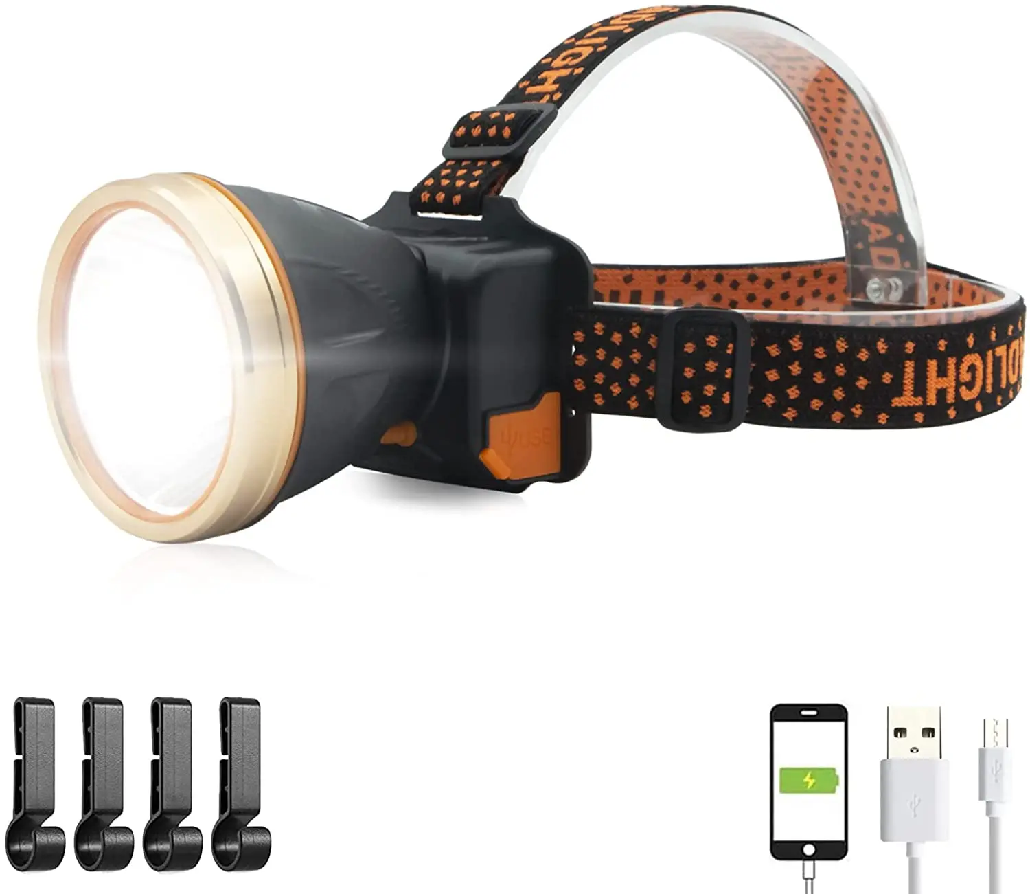 

Rechargeable Headlamp 1000 Lumen Super Bright LED Headlamps Flashlight with Sensor Induction Mode Waterproof USB Head Lamp Hiki