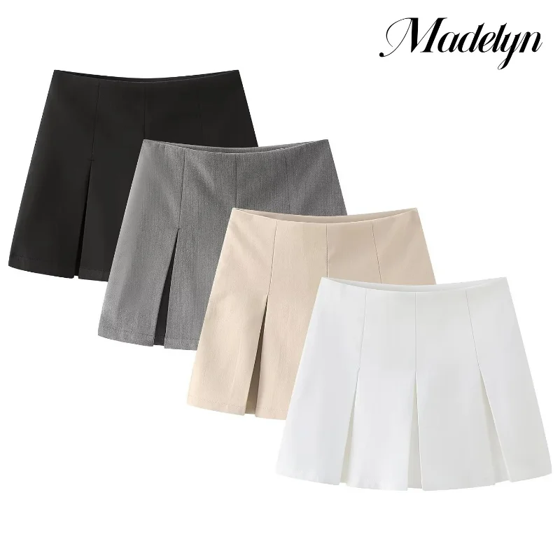 High Waist Miniskirt for Women Clothing Sexy Girl Wide Pleated Culottes Y2k Slim A-line Skirt Multicolour Fold Skirts Streetwear