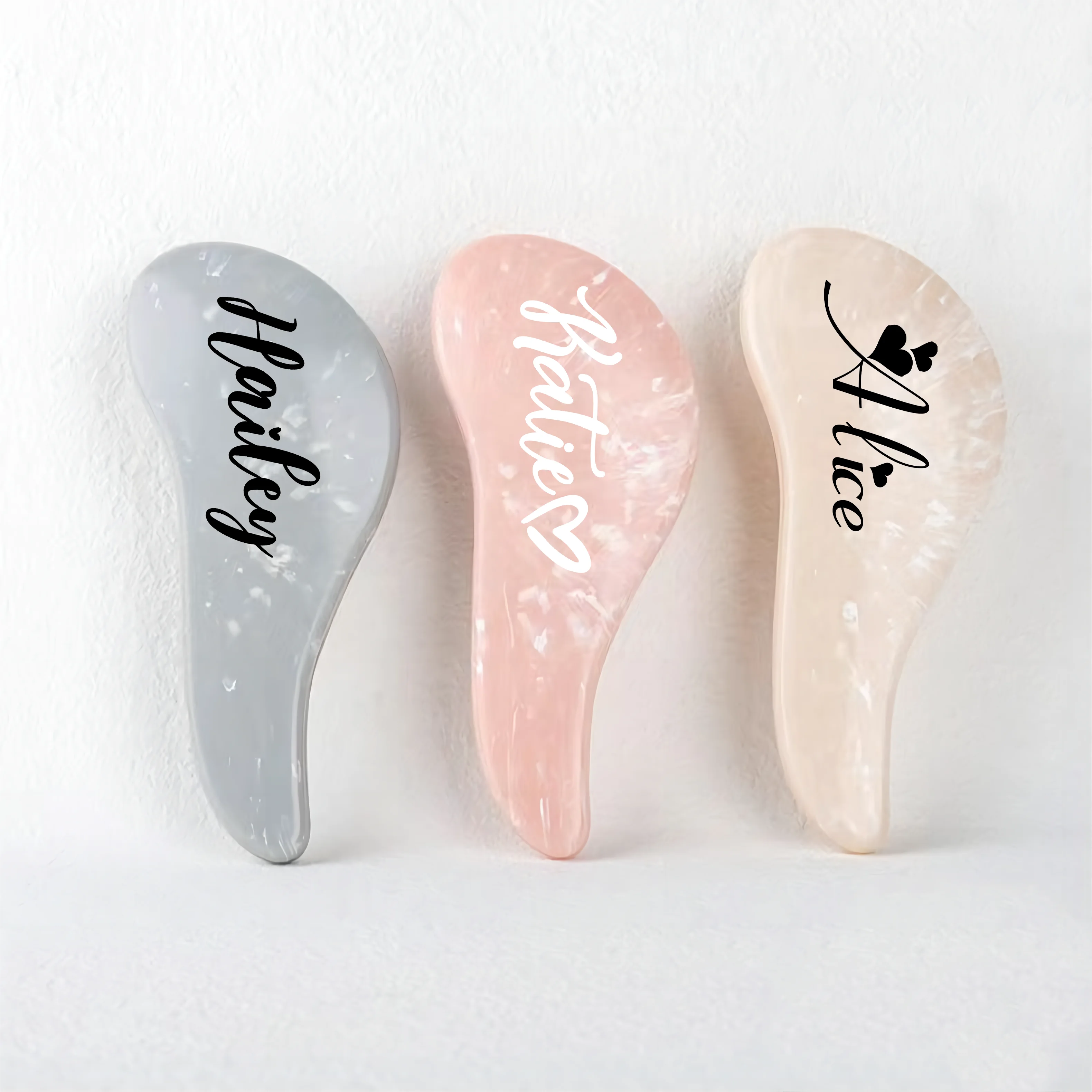 Custom Name Marble Soft Tooth Comb Personalized Portable Magic Handle Hair Brush Gift For Girls Bridesmaids Party Brides