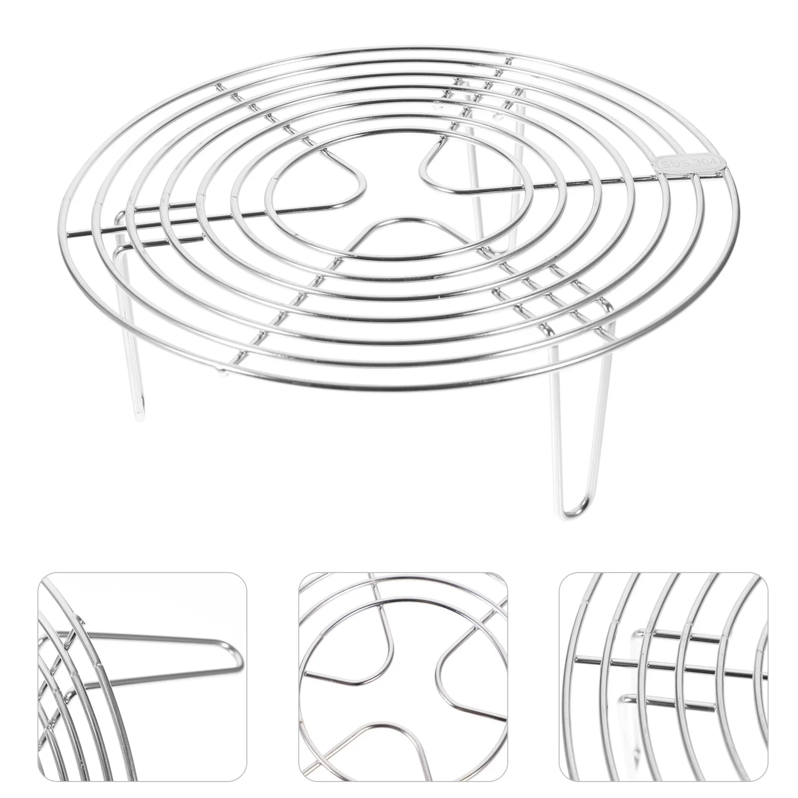 

Circle Tray Steamboat Round Baking Holder Cooking Pot Multifunction Rack 304 Stainless Steel Stand