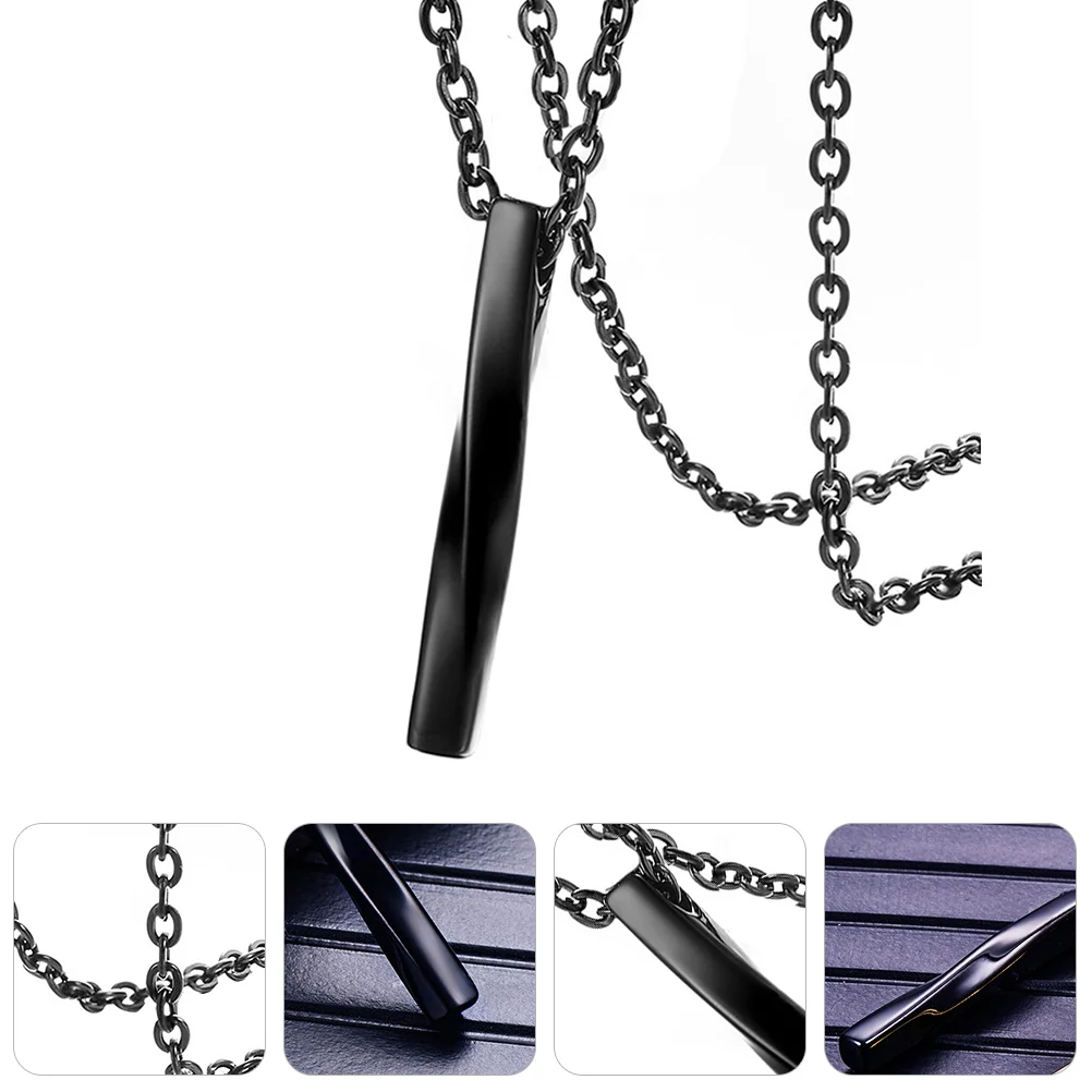 

Men Twisted Cylinder Necklace Punk Style Pendant Necklace Creative Jewelry