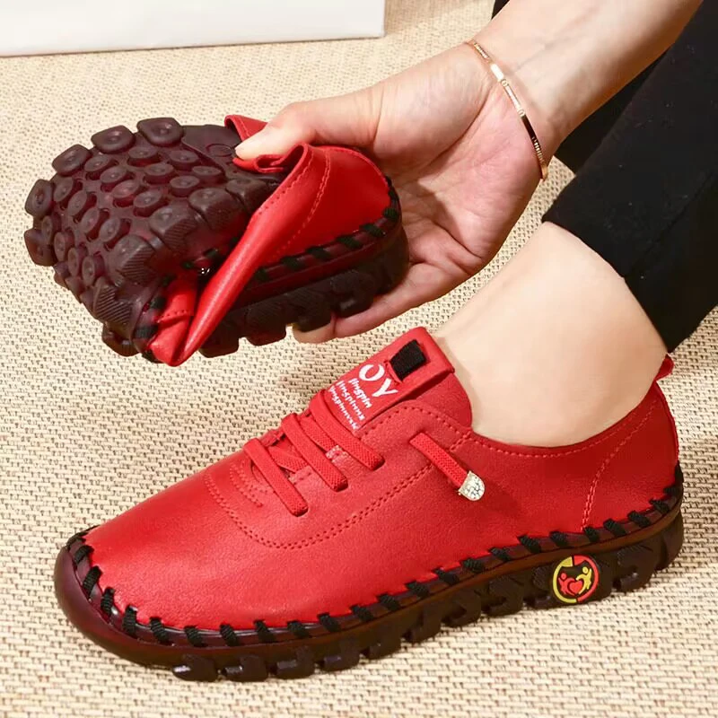 Sneakers Women Shoes Platform Loafers Lace Up Leather Flat Slip-On New Spring Casual Mom Shoe Mujer Zapatos Chaussure Femme