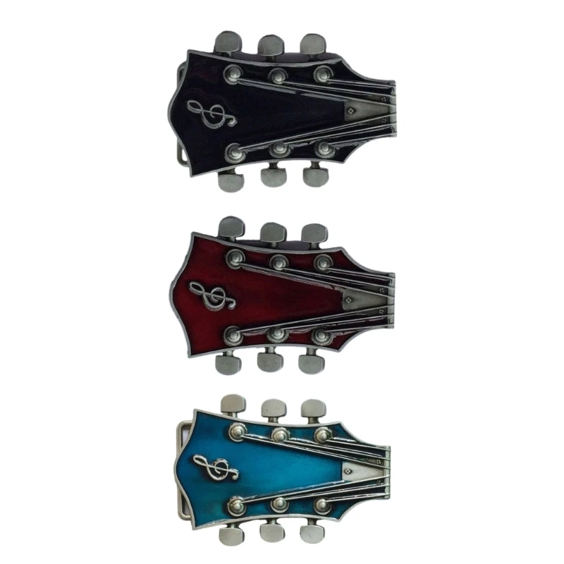 Cowboy Guitar Belt Buckle Metal Multi-color Drop-Oil Personality Belt Buckle