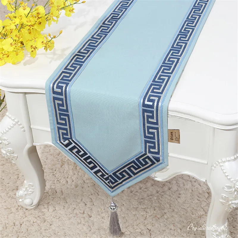 

Simple Linen Table Flag Bed Runner Tassel Tablecloth Tea Table TV Cabinet Cover Cloth Custom Chinese Wedding Decor