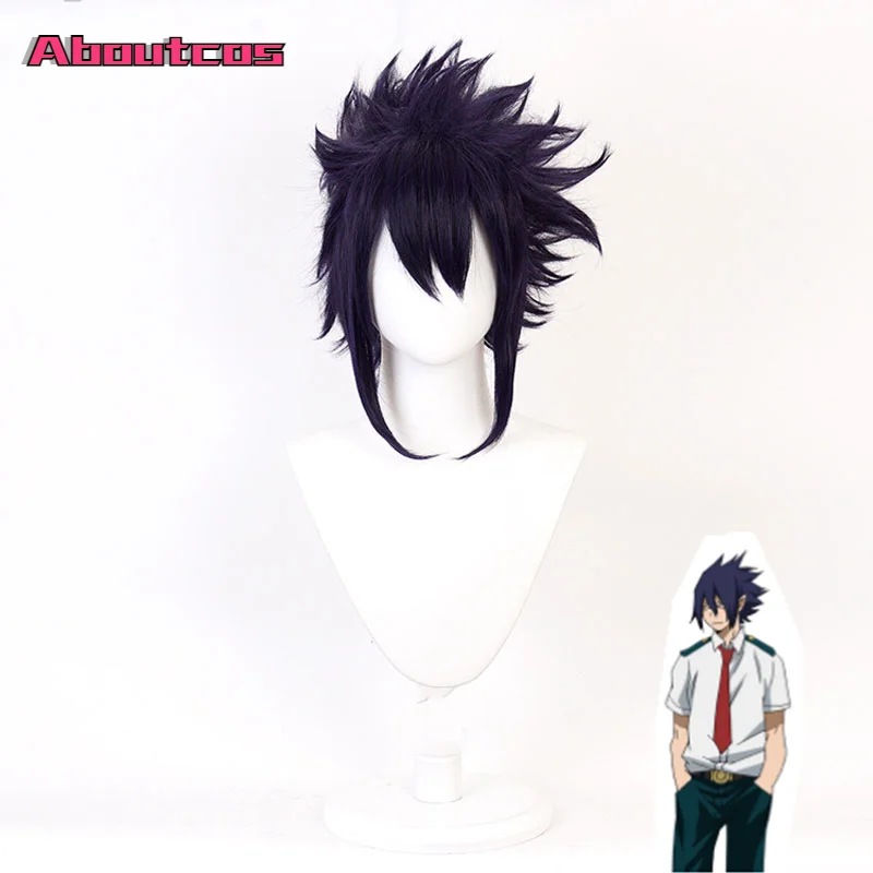 

My Hero Academia Boku no Hiro Akademia Amajiki Tamaki Dark Blue Short Cosplay Wig Synthetic Hair Halloween Carnival Party Wigs