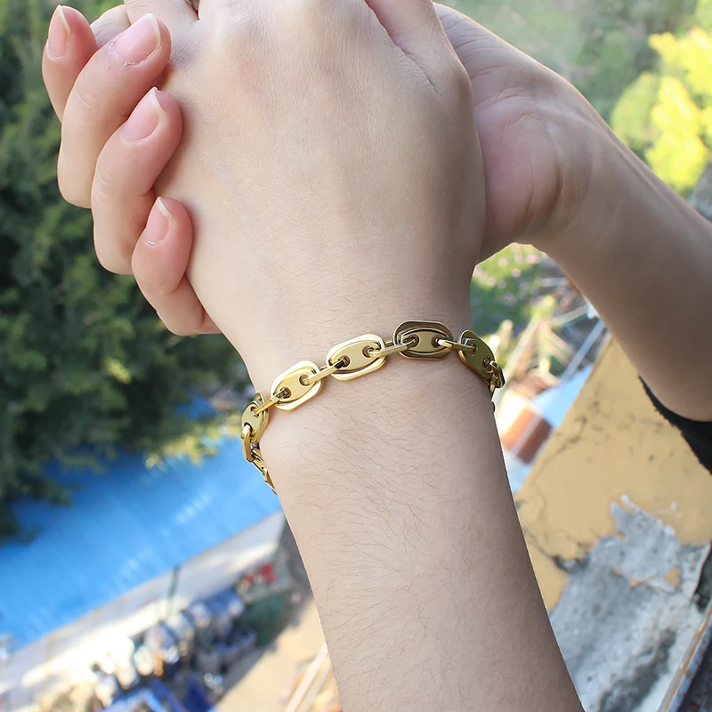 Серебряный золотой цвет Женский массивный браслет ожерелье ювелирный набор панк