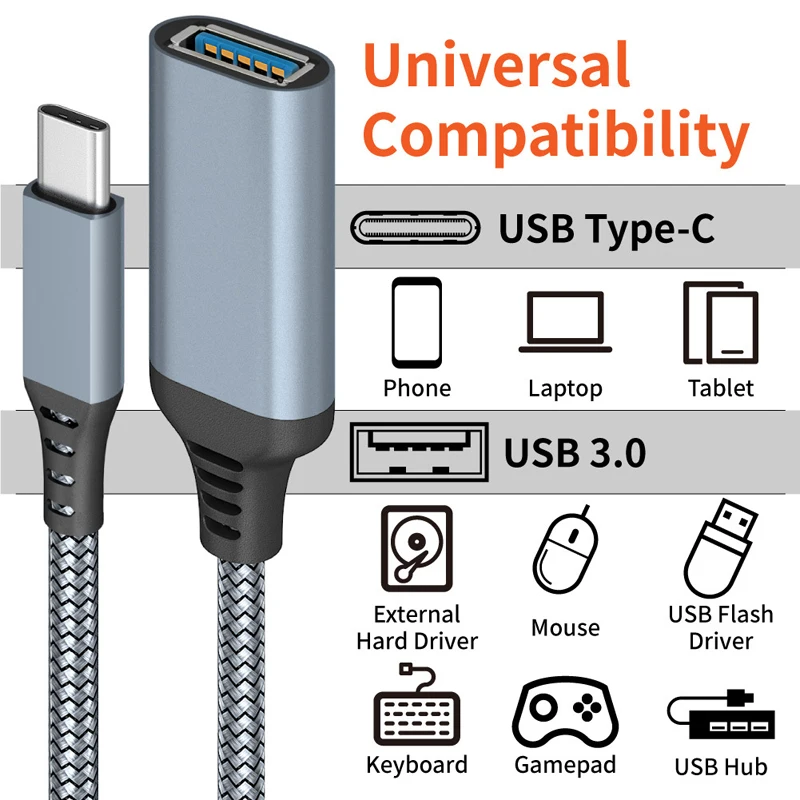 Кабель-адаптер OTG Type C с USB на 3 0 адаптер соединитель для клавиатуры Xiaomi Samsung