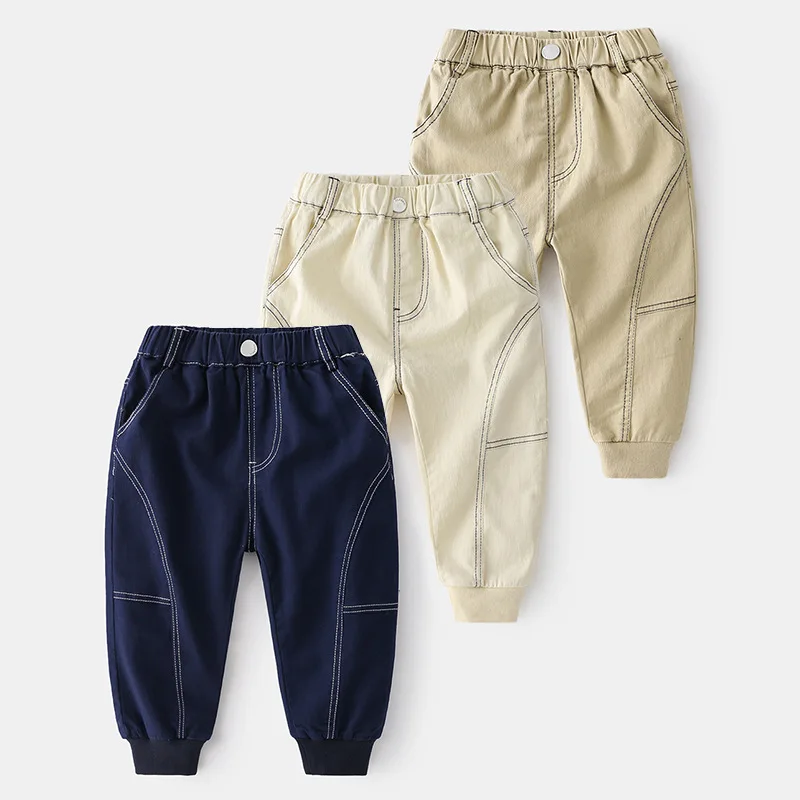

2021 Boys Sports Pants Leggings Trousers Solid Color Children Wear
