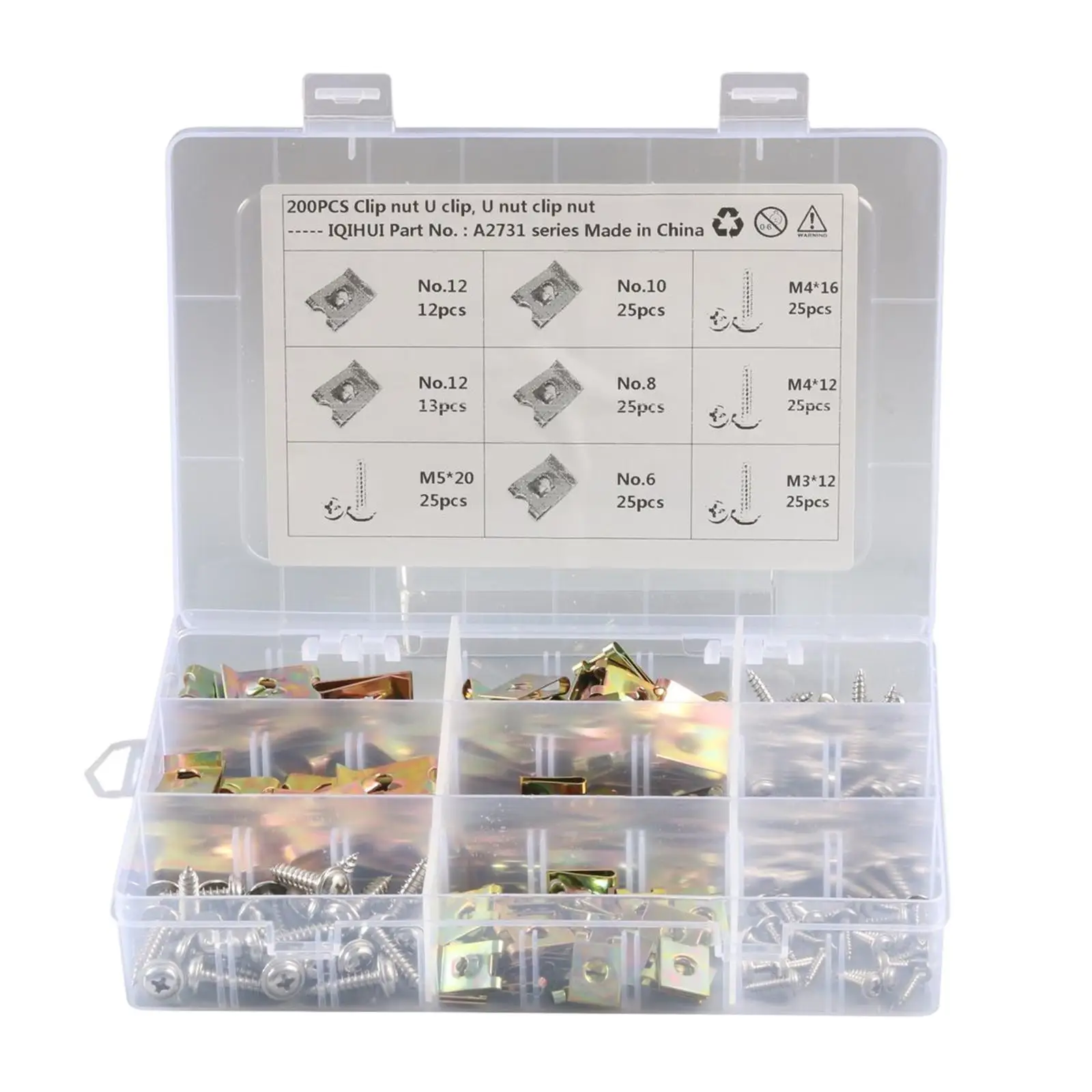 

Clip Nut and Screws Assortment Kit Auto Car Clip Fastener with Screws Set for Vehicle Durable Spare Parts