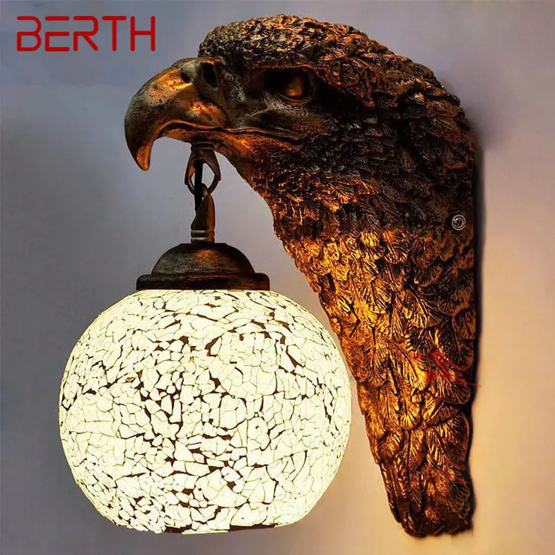 

BERTH Contemporary Eagle Wall Lamp Personalized And Creative Living Room Bedroom Hallway Bar Decoration Light