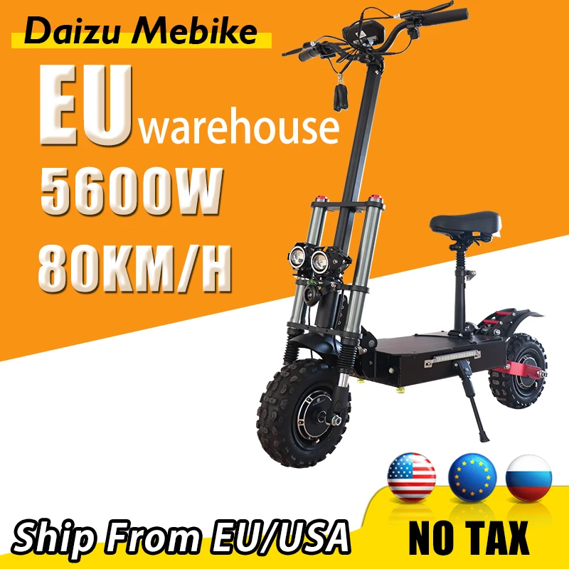 

No Vat 80km/h Electric Scooter High Speed 60V 5600W Powerful Electric Kick Scooter Dual Motor Electric Scooters Adults with Seat